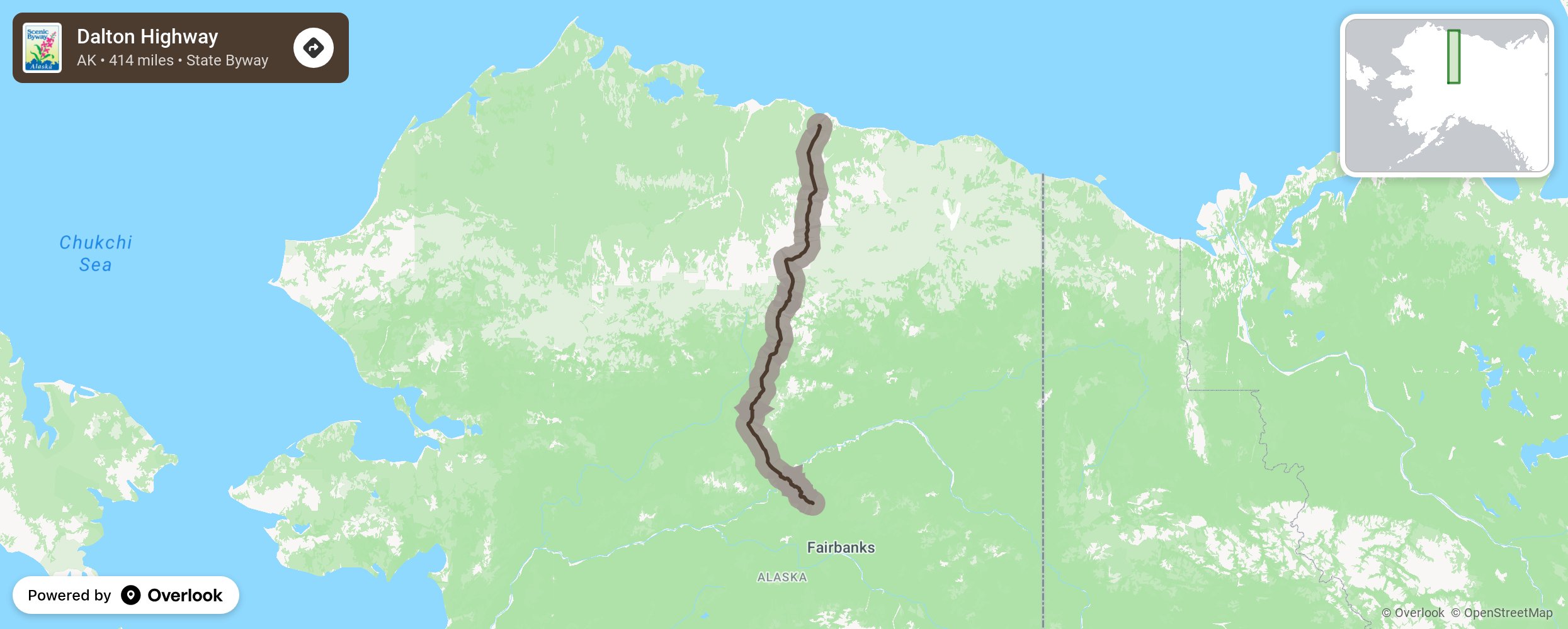 Map of Dalton Highway - scenic route