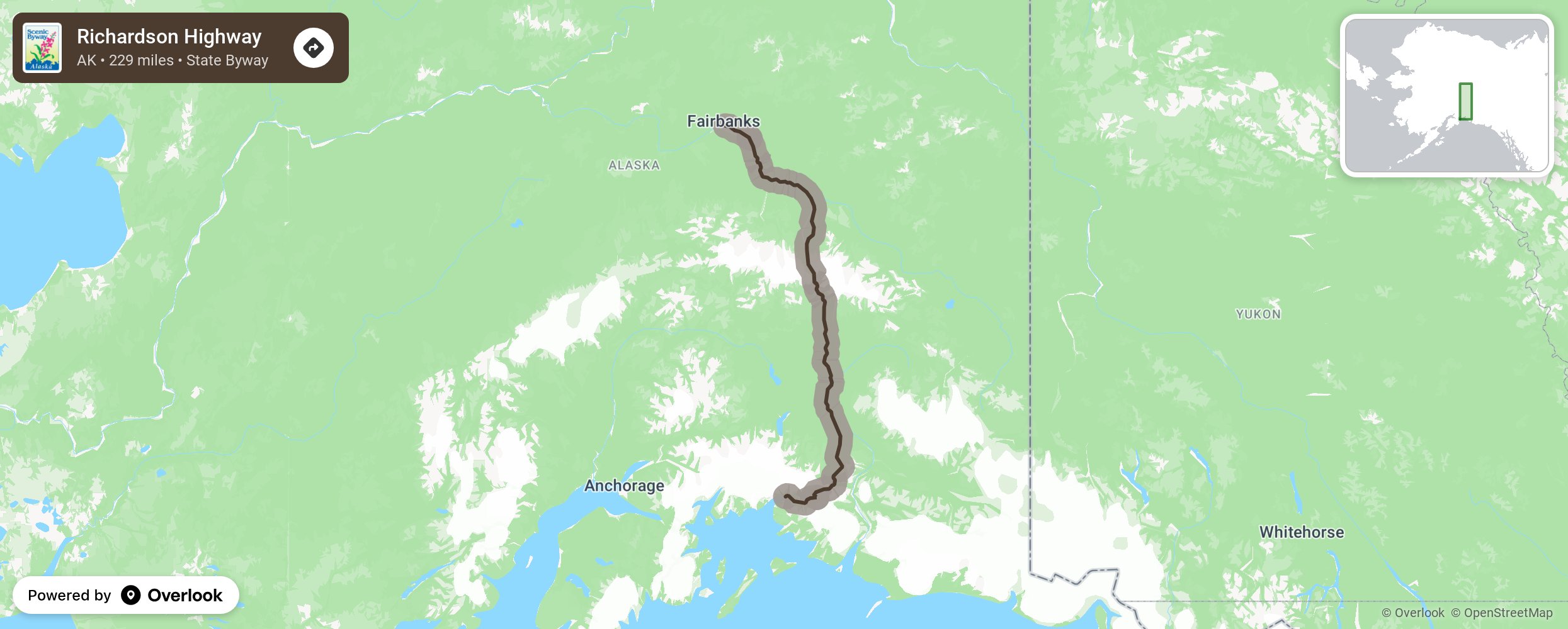 Map of Richardson Highway - scenic route