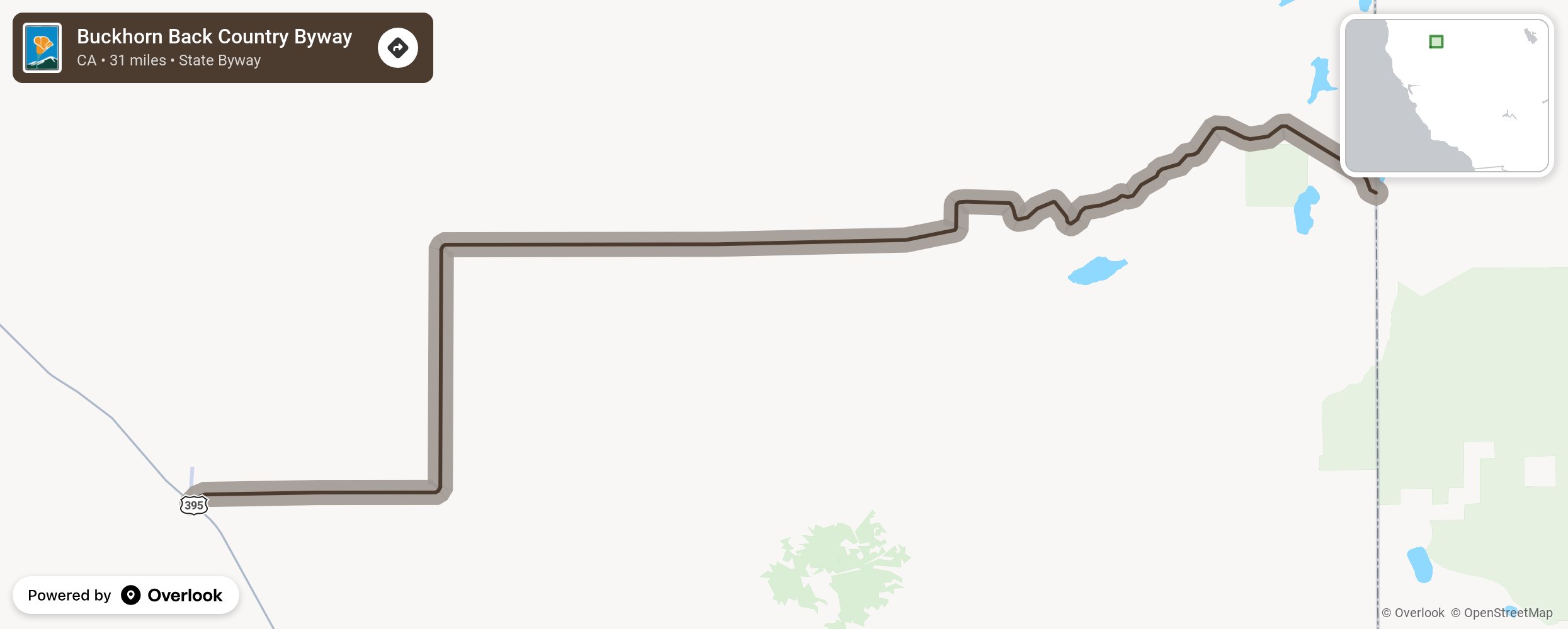 Map of Buckhorn Back Country Byway - scenic route