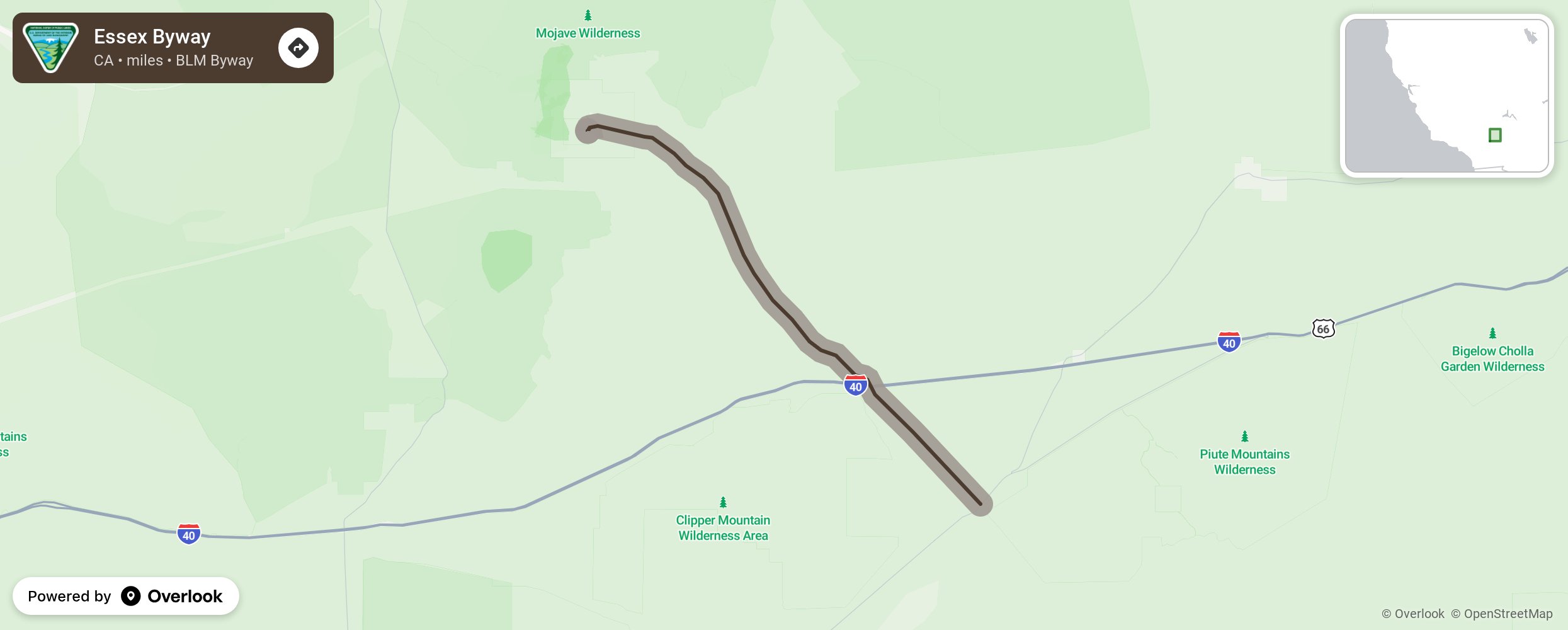 Map of Essex Byway - scenic route