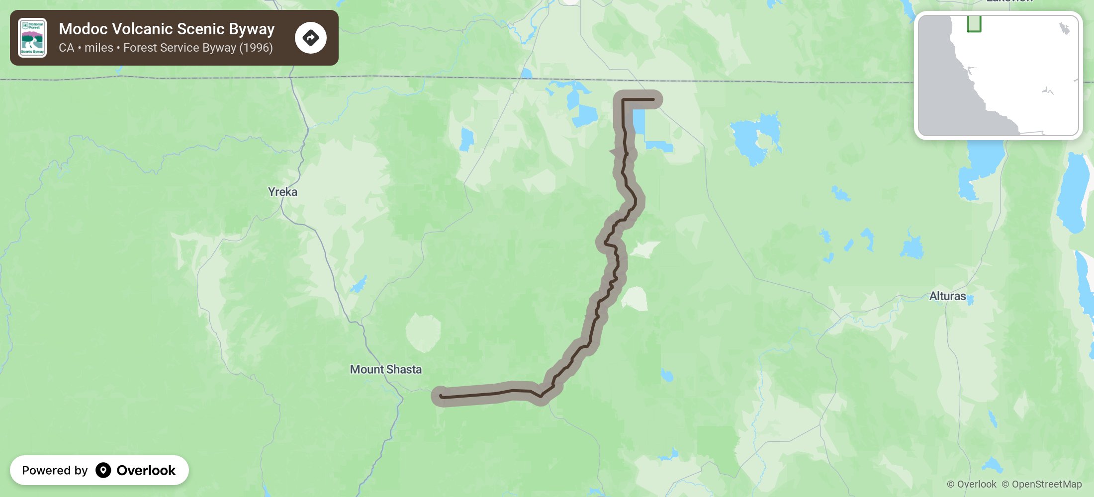 Modoc Volcanic Scenic Byway - America's Scenic Byways - Overlook Maps