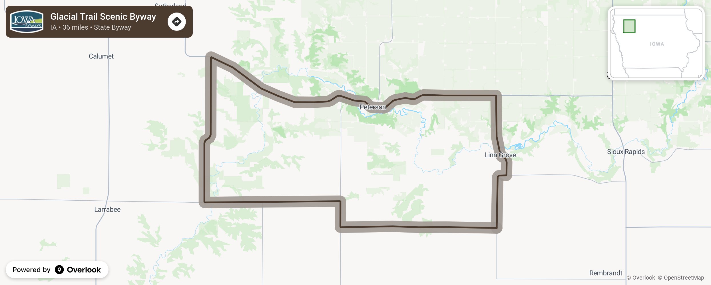 Map of Glacial Trail Scenic Byway - scenic route