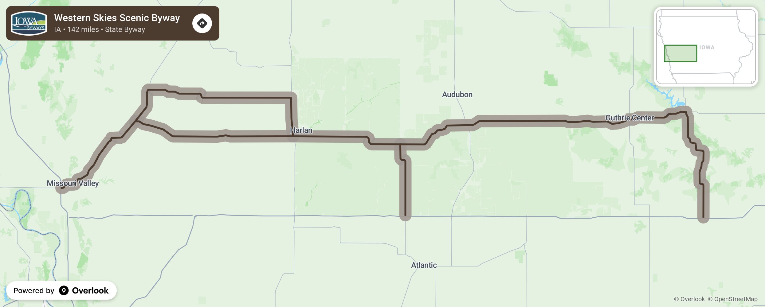 Map of Western Skies Scenic Byway - scenic route