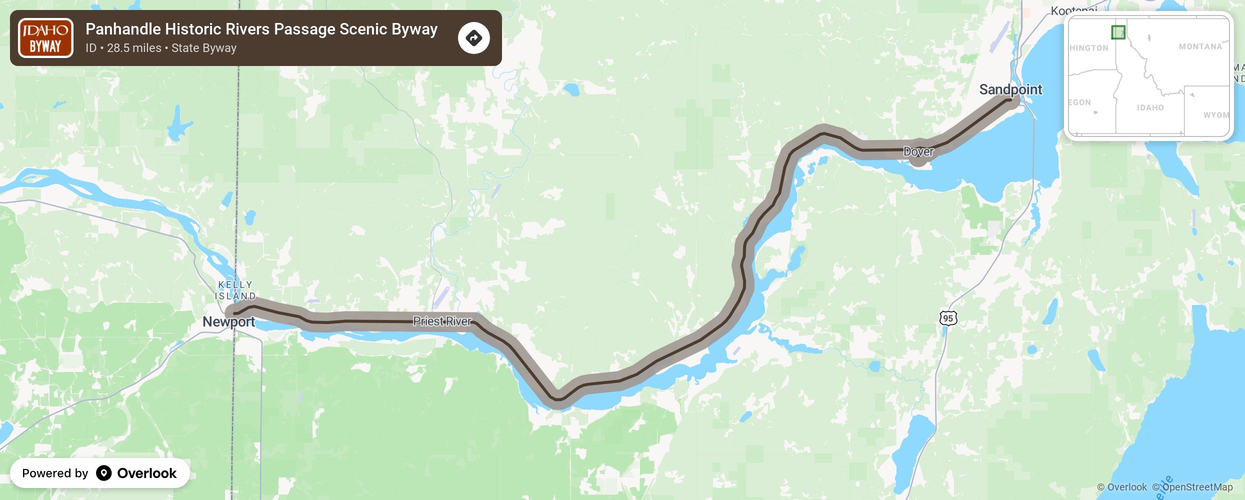 Map of Panhandle Historic Rivers Passage Scenic Byway - scenic route