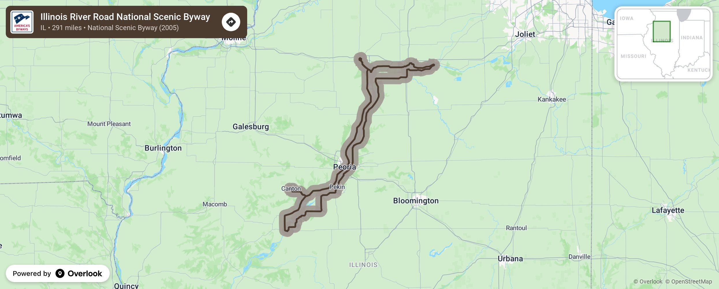 Map of Illinois River Road National Scenic Byway - scenic route