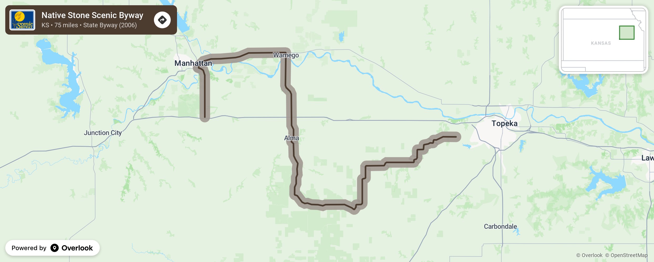 Map of Native Stone Scenic Byway - scenic route