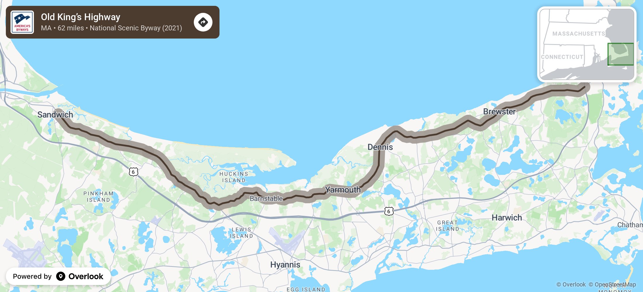 Old King’s Highway - America's Scenic Byways - Overlook Maps