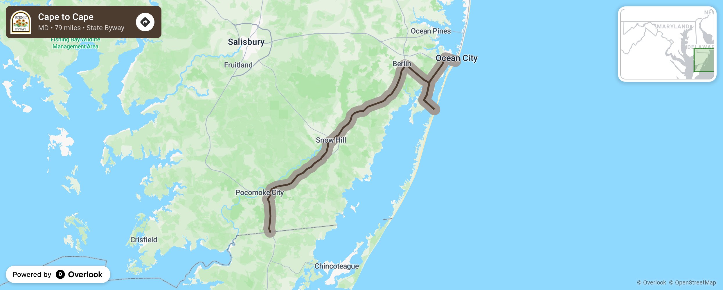 Map of Cape to Cape - scenic route