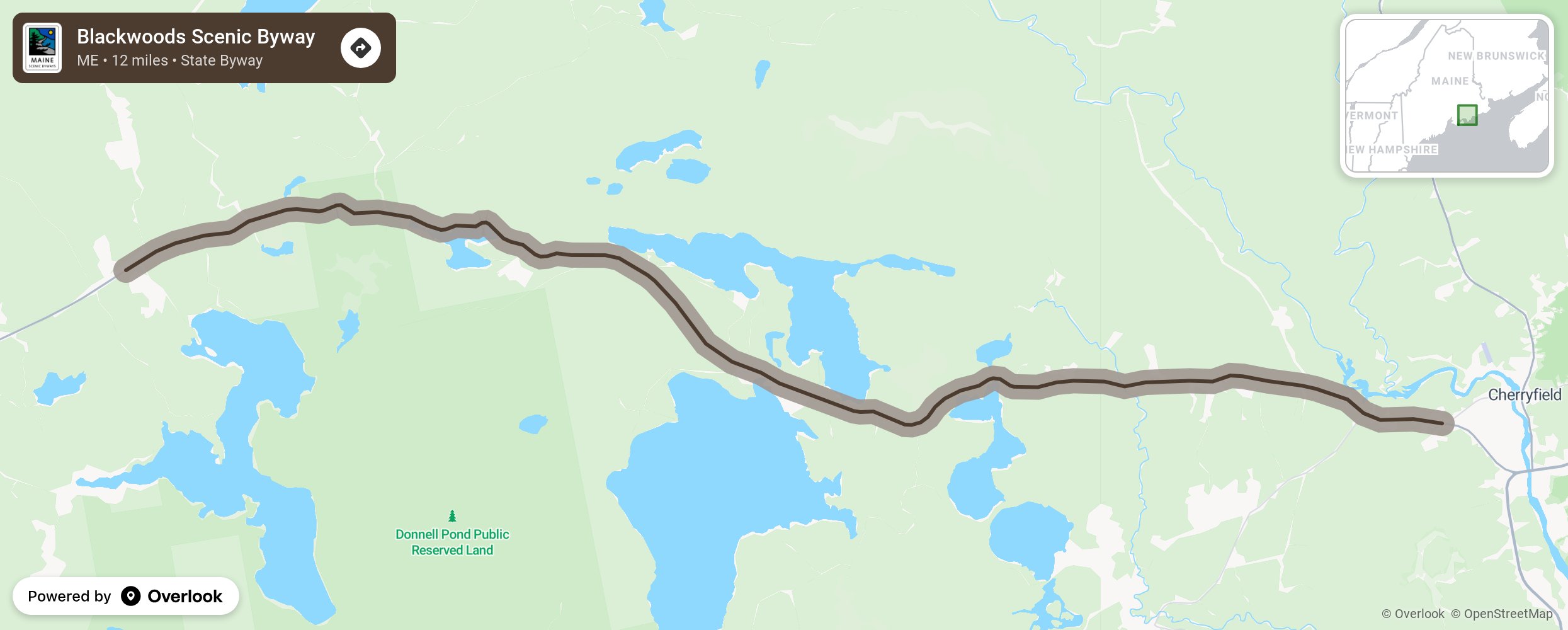 Map of Blackwoods Scenic Byway - scenic route