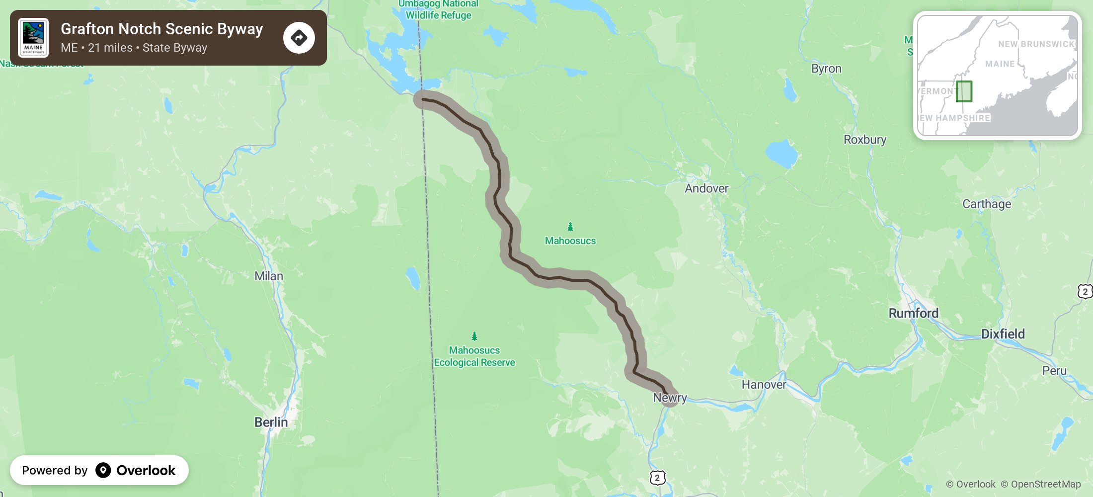 Grafton Notch Scenic Byway on OverlookMaps.com