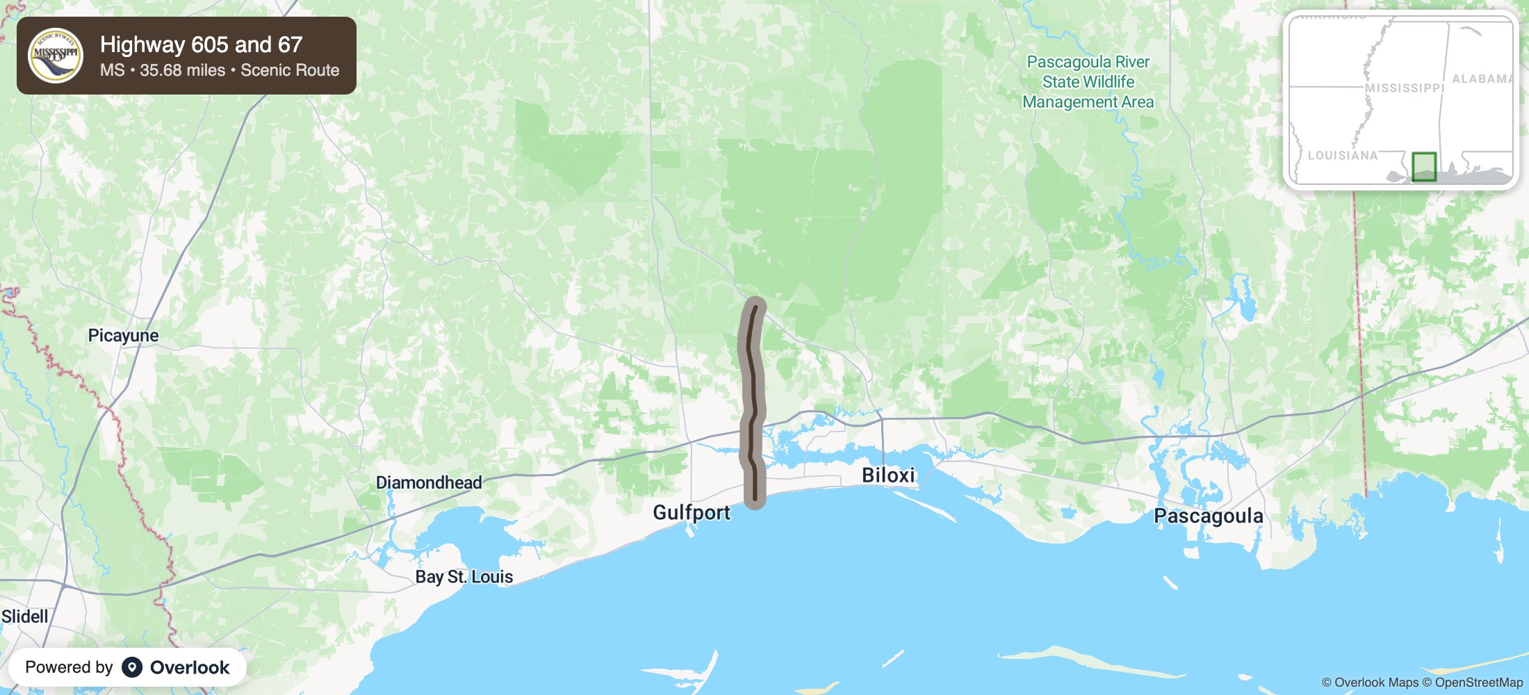 Highway 605 and 67 - America's Scenic Byways - Overlook Maps