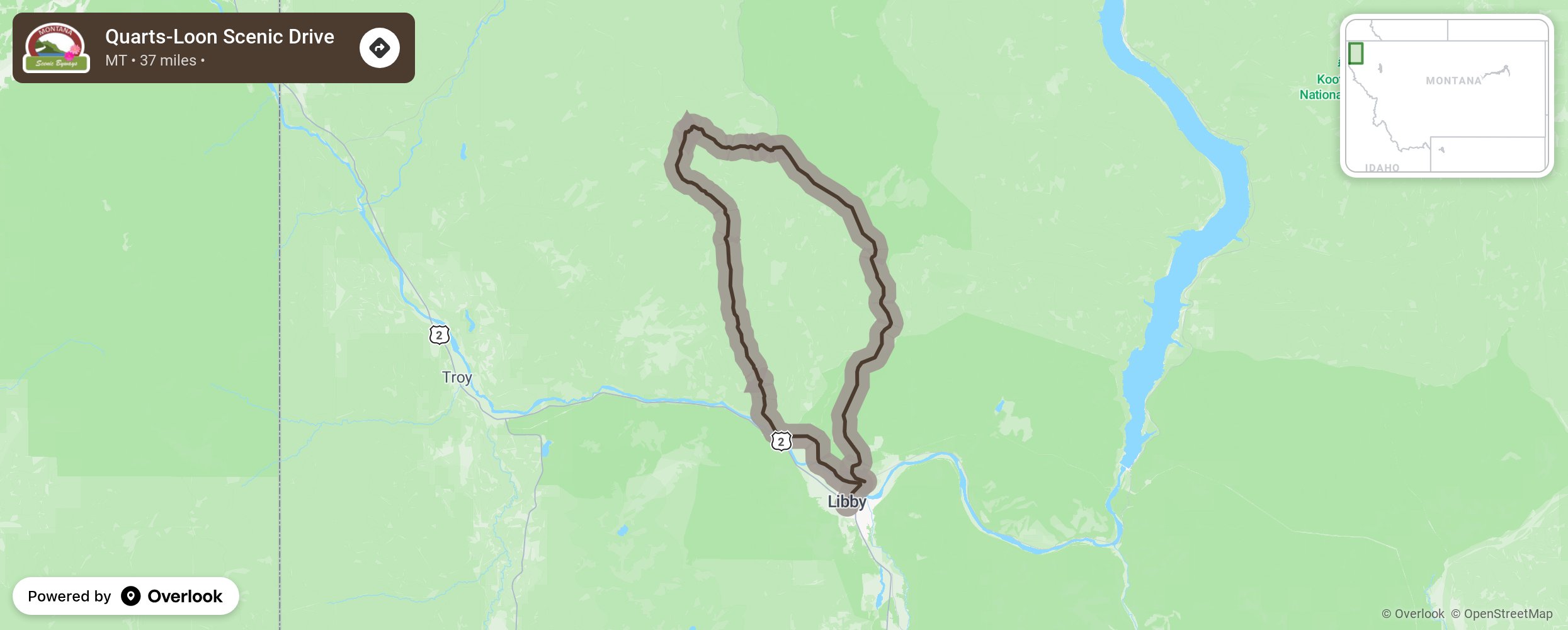 Map of Quarts-Loon Scenic Drive - scenic route