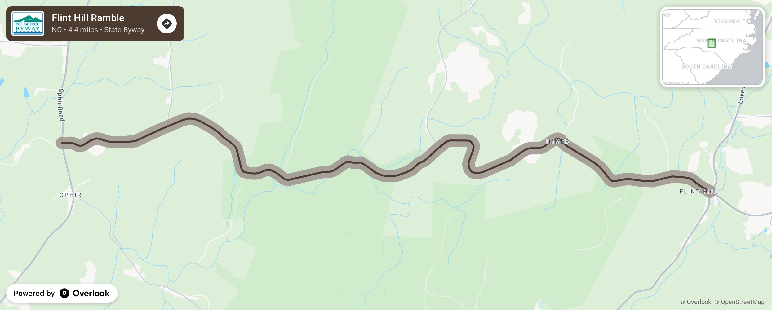 Map of Flint Hill Ramble - scenic route