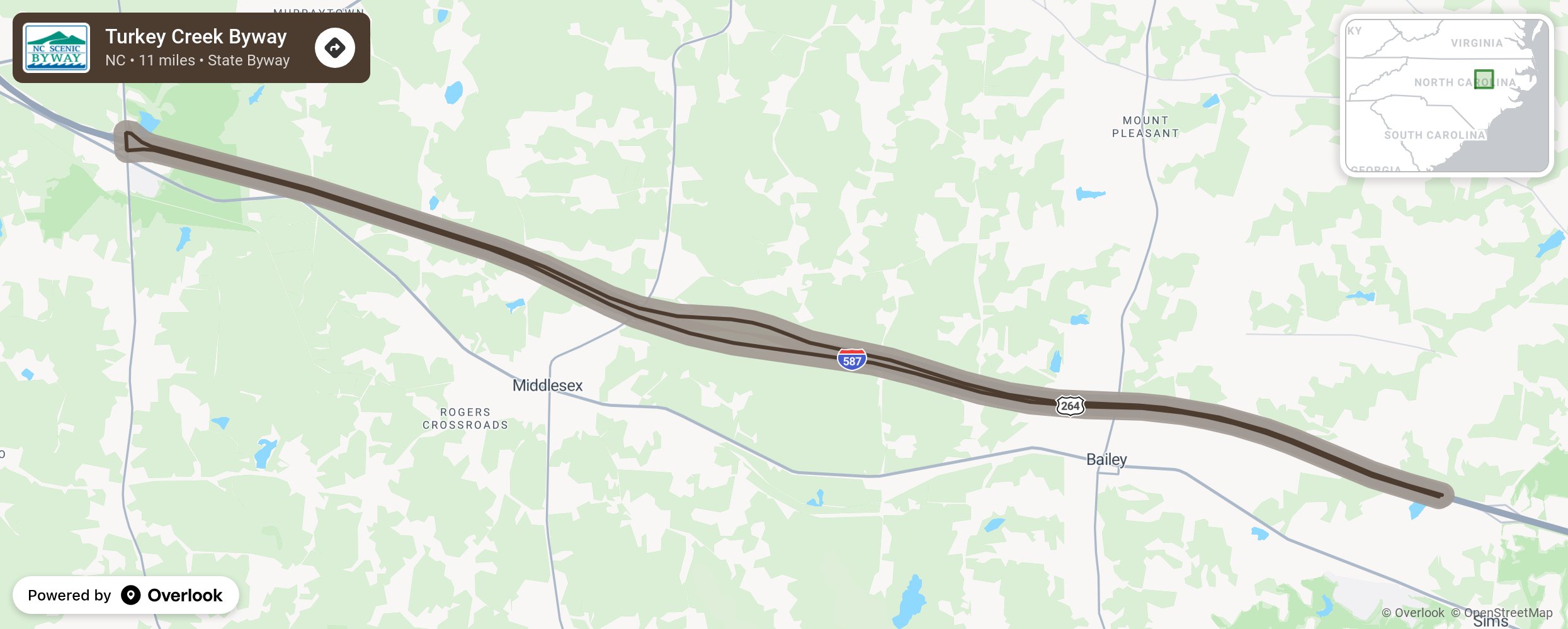 Map of Turkey Creek Byway - scenic route