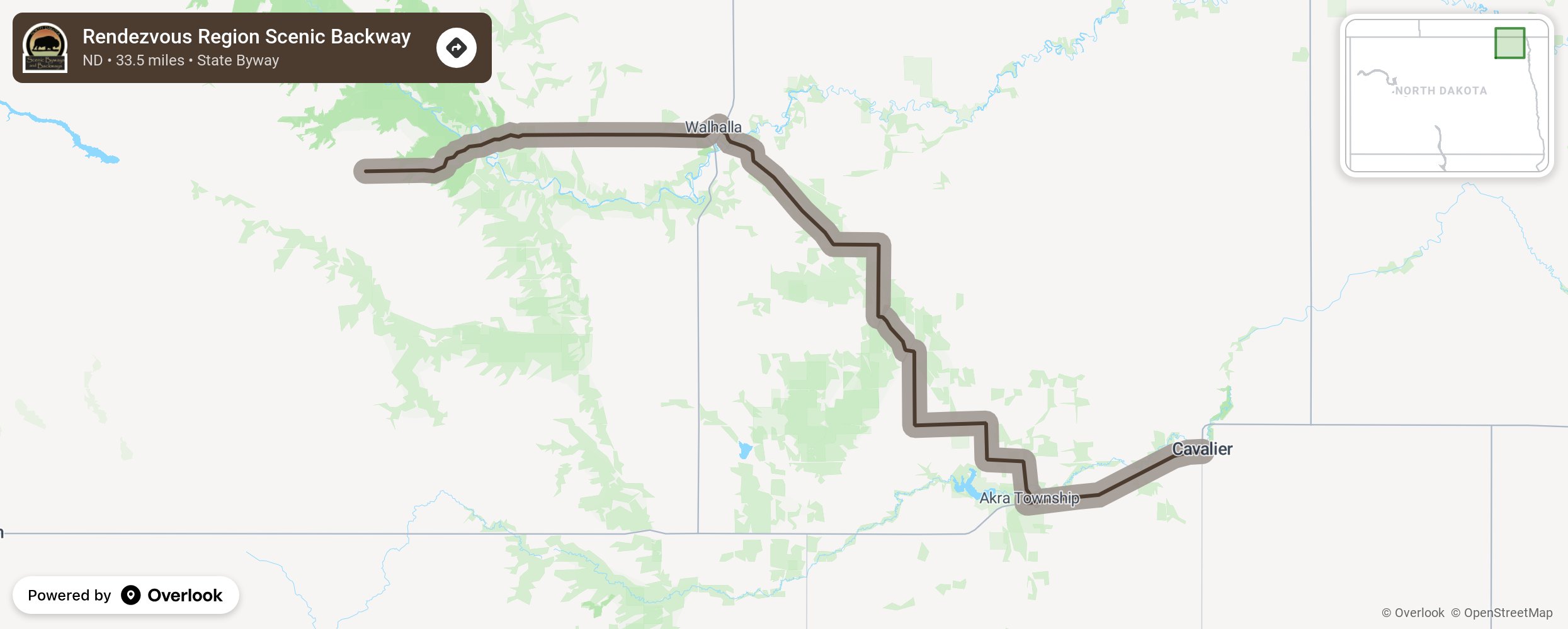 Map of Rendezvous Region Scenic Backway - scenic route