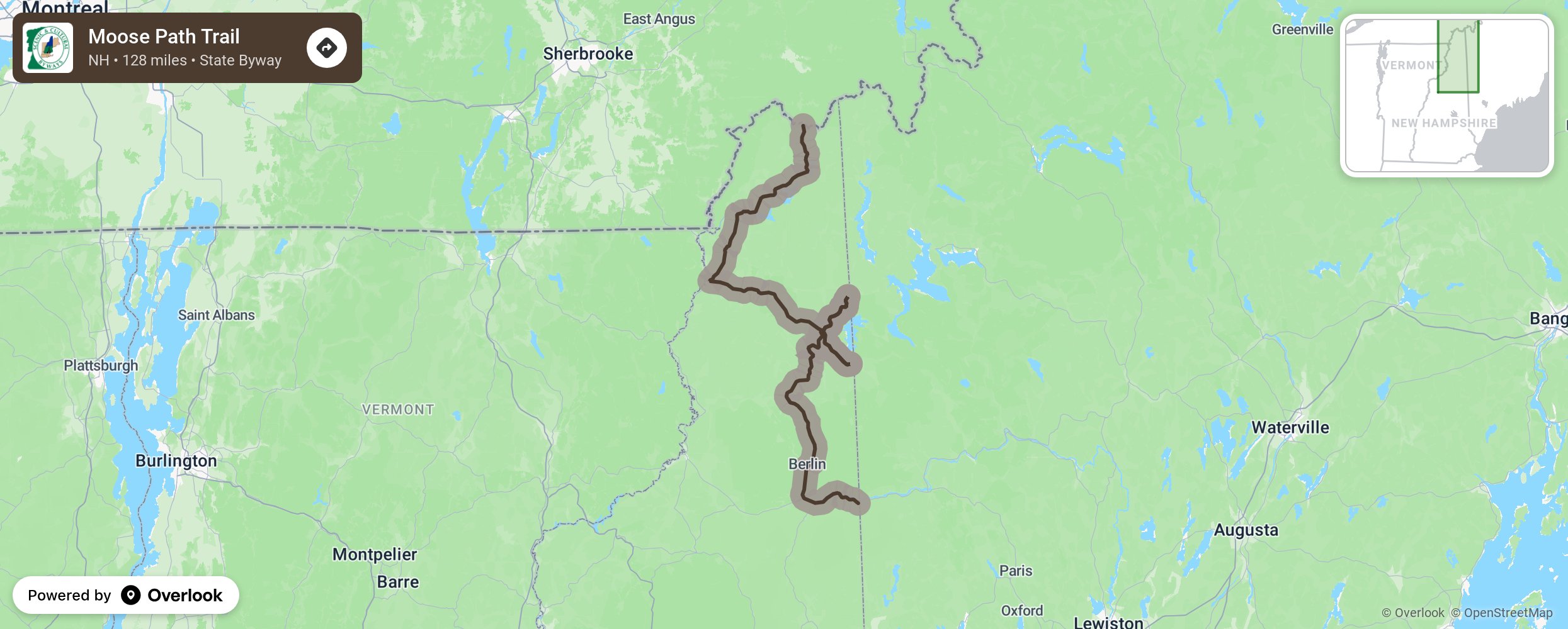 Map of Moose Path Trail - scenic route