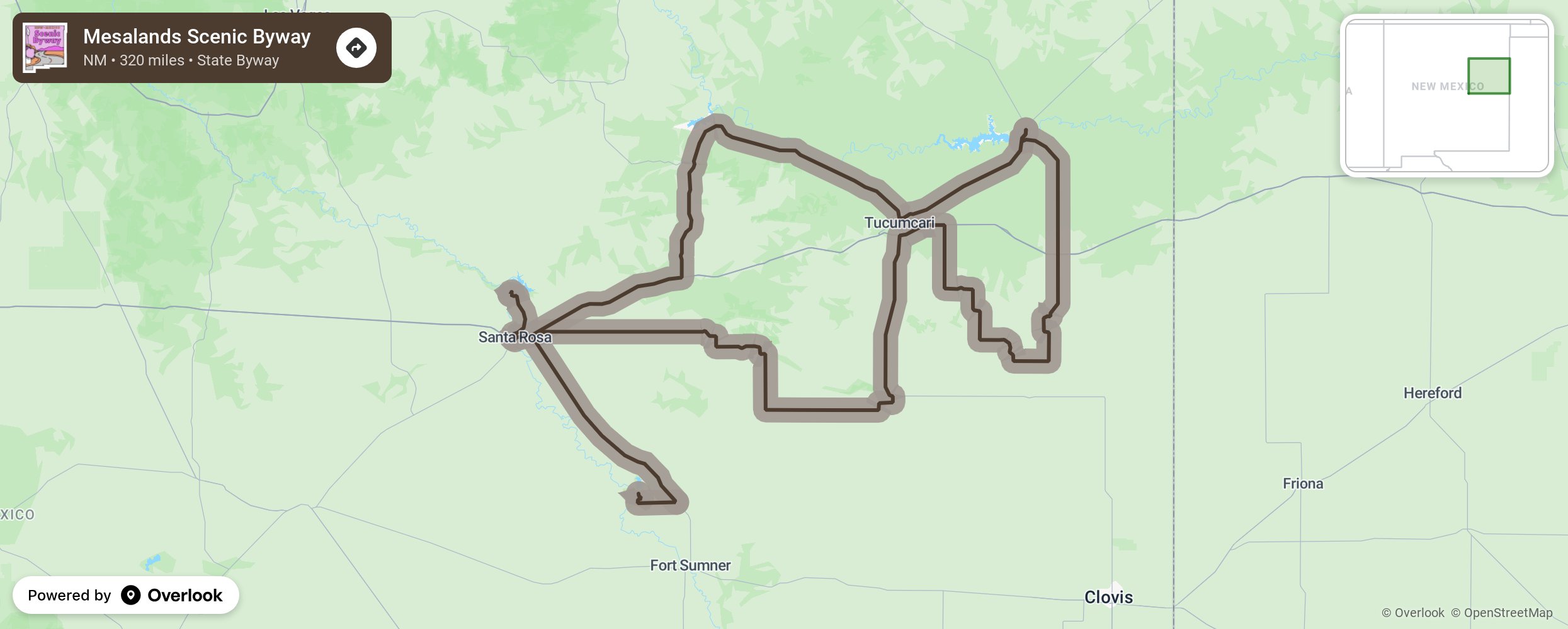 Map of Mesalands Scenic Byway - scenic route