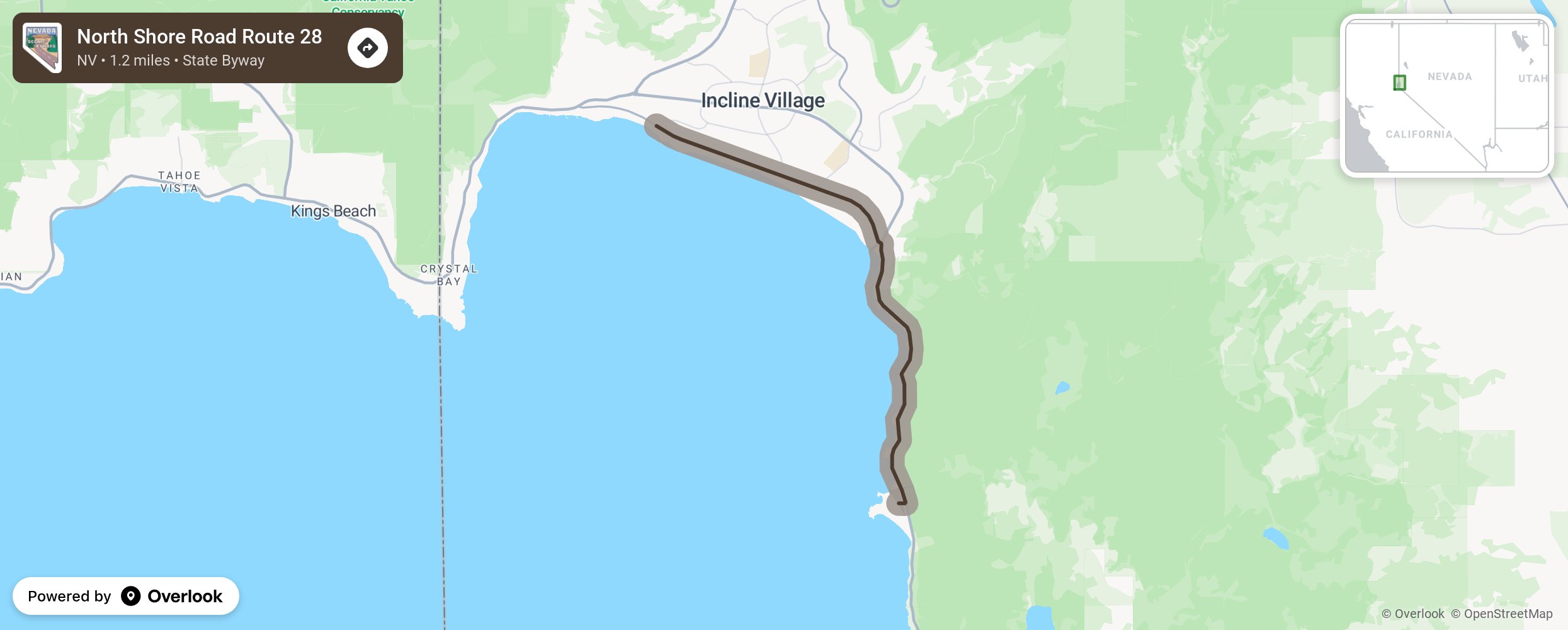 Map of North Shore Road Route 28 - scenic route