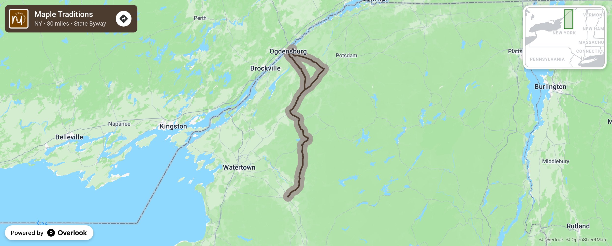 Map of Maple Traditions - scenic route