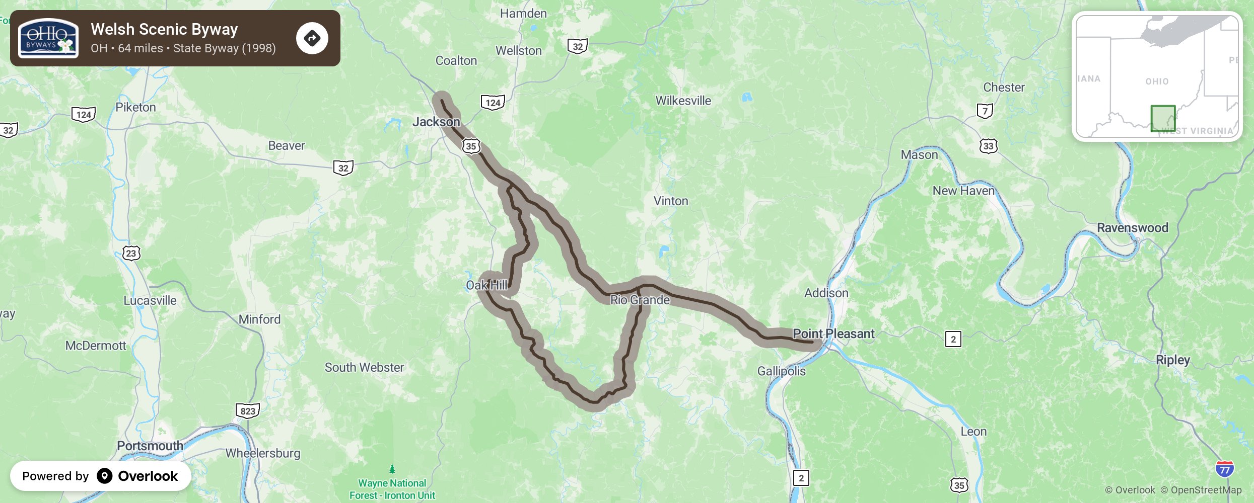 Map of Welsh Scenic Byway - scenic route