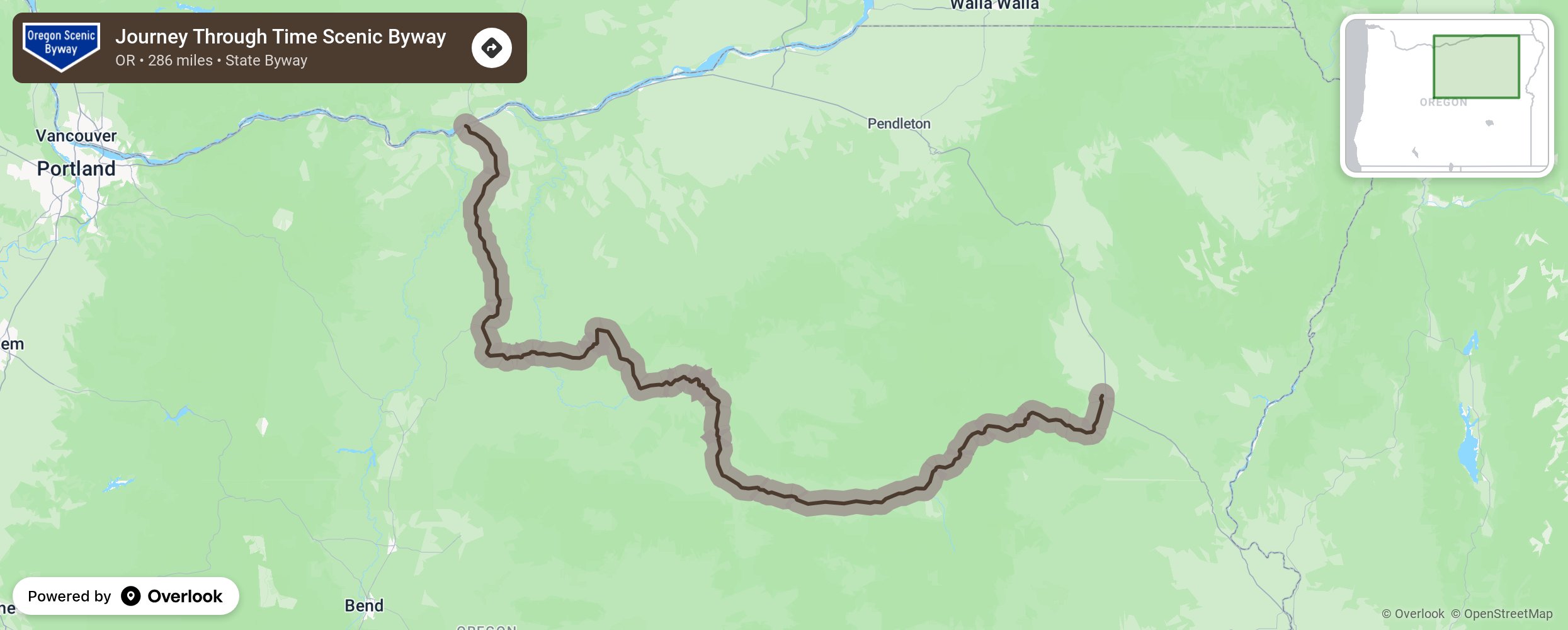 Map of Journey Through Time Scenic Byway - scenic route