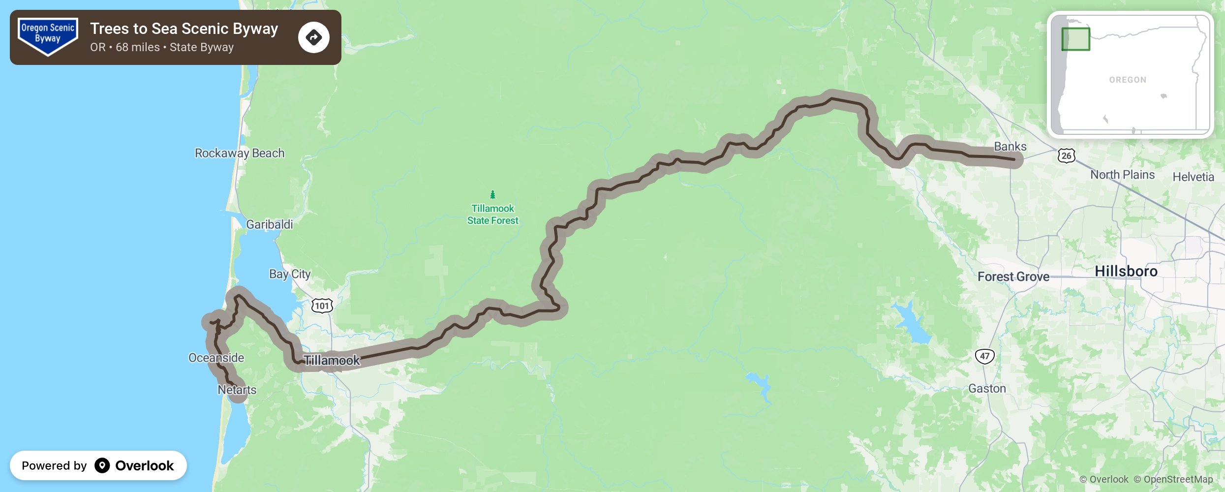 Map of Trees to Sea Scenic Byway - scenic route