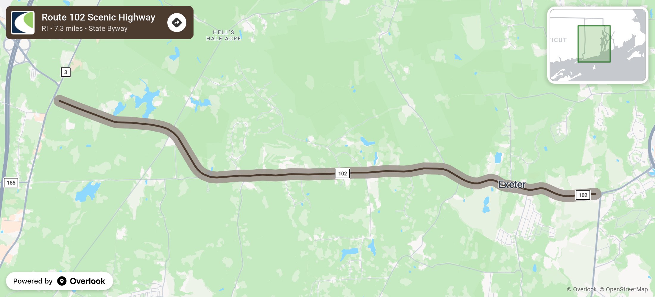 Route 102 Scenic Highway on OverlookMaps.com