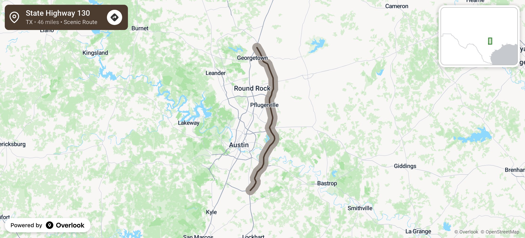 State Highway 130 - America's Scenic Byways - Overlook Maps