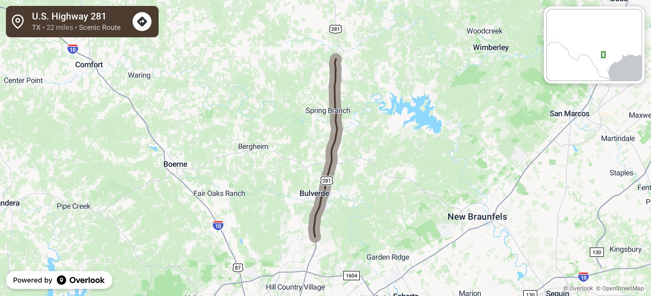 U.S. Highway 281 on OverlookMaps.com