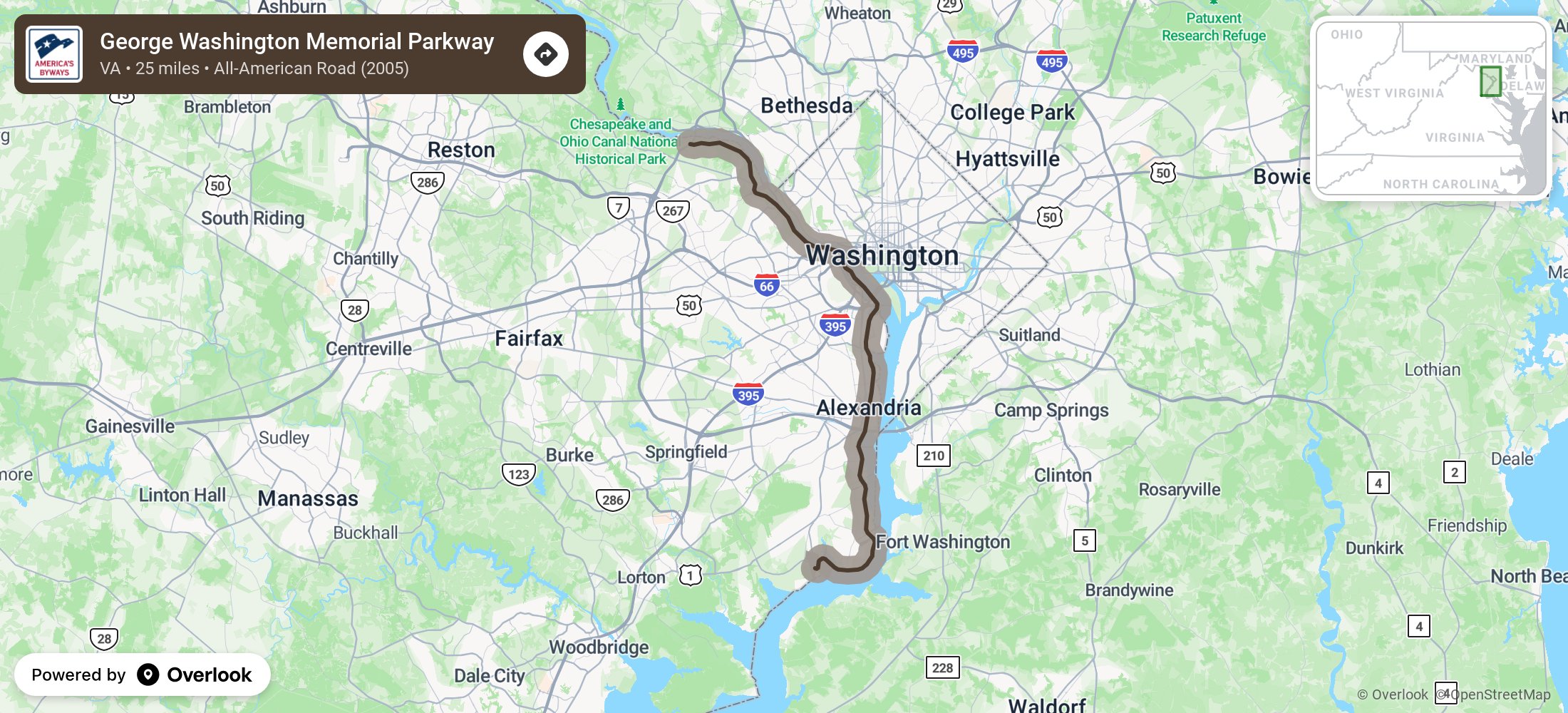 George Washington Memorial Parkway - America's Scenic Byways - Overlook ...