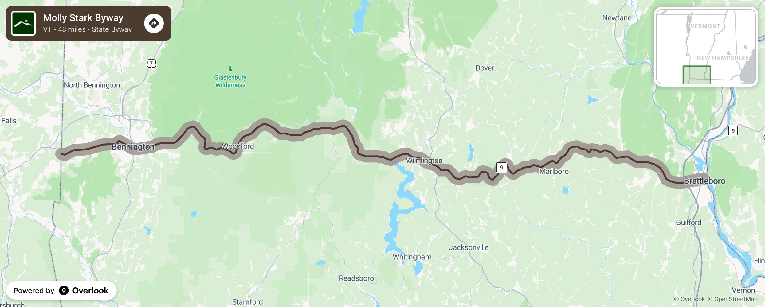 Map of Molly Stark Byway - scenic route