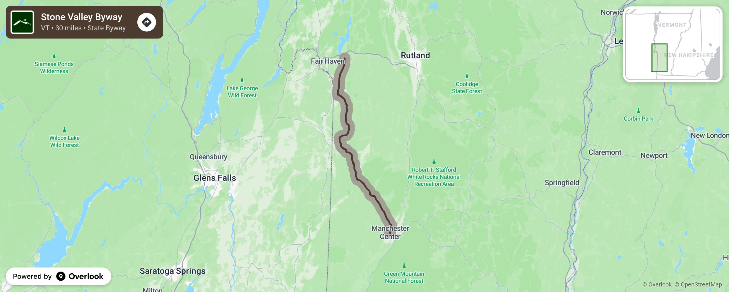 Map of Stone Valley Byway - scenic route