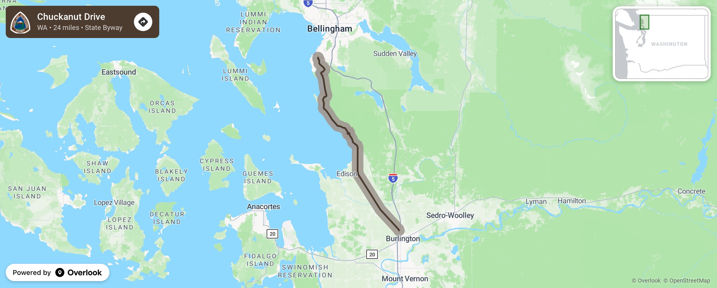 Map of Chuckanut Drive - scenic route