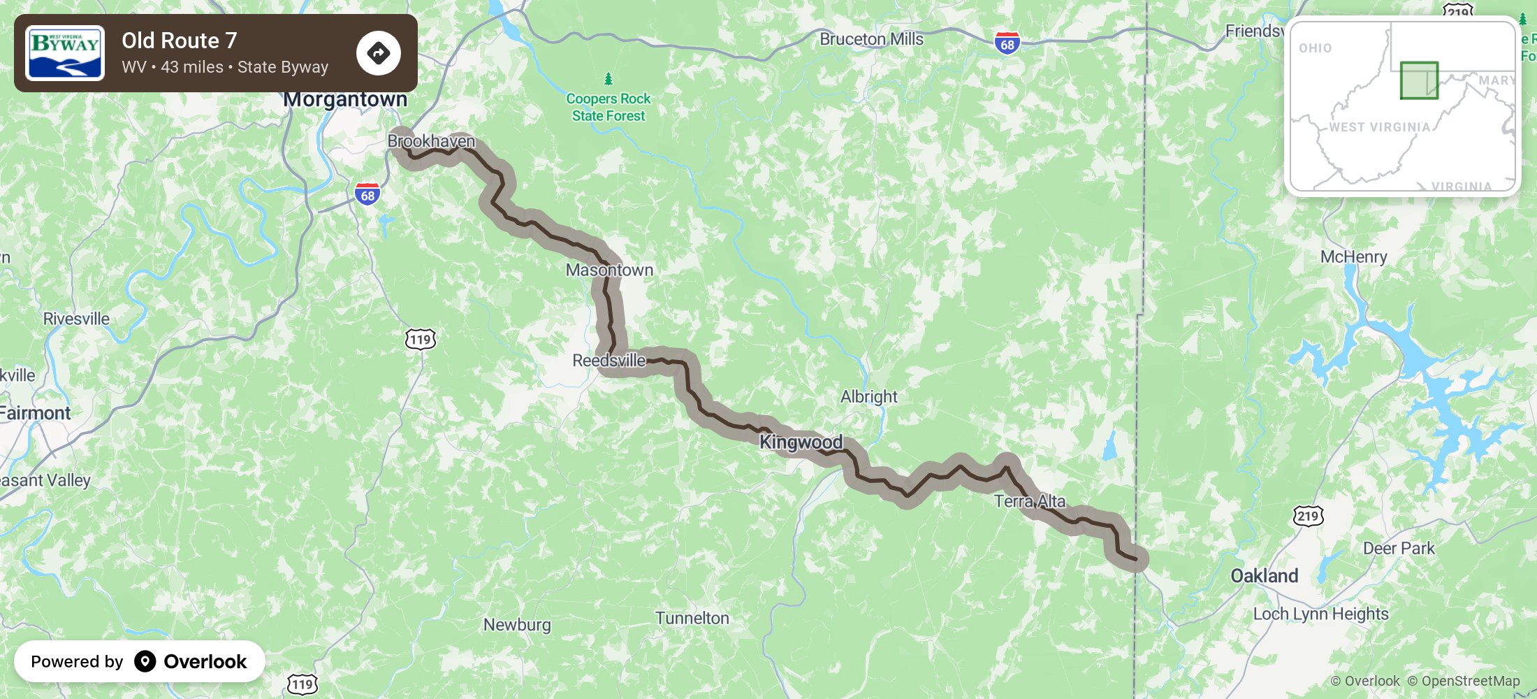 Old Route 7 on OverlookMaps.com