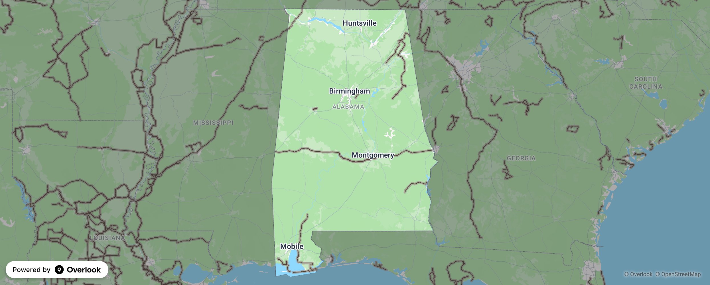 Alabama scenic route map