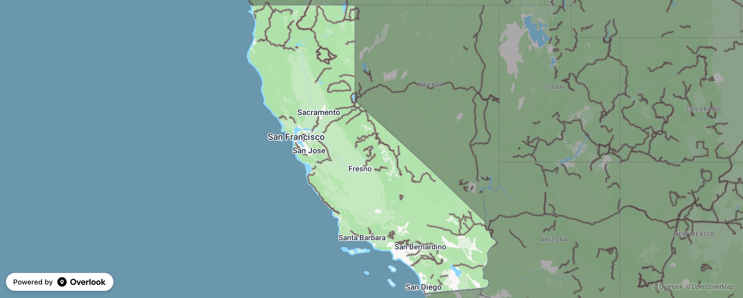 California scenic route map