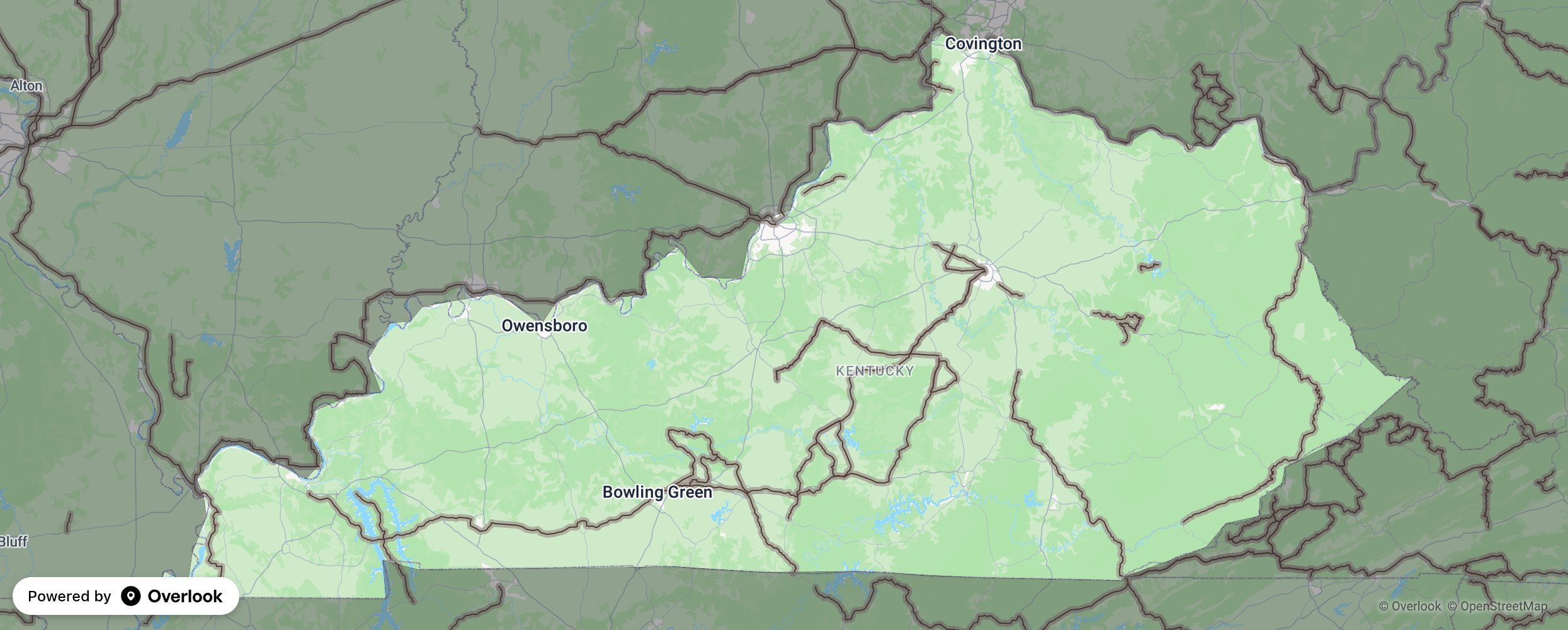 Kentucky scenic route map