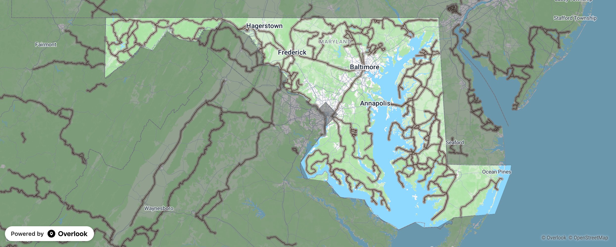 Maryland scenic route map