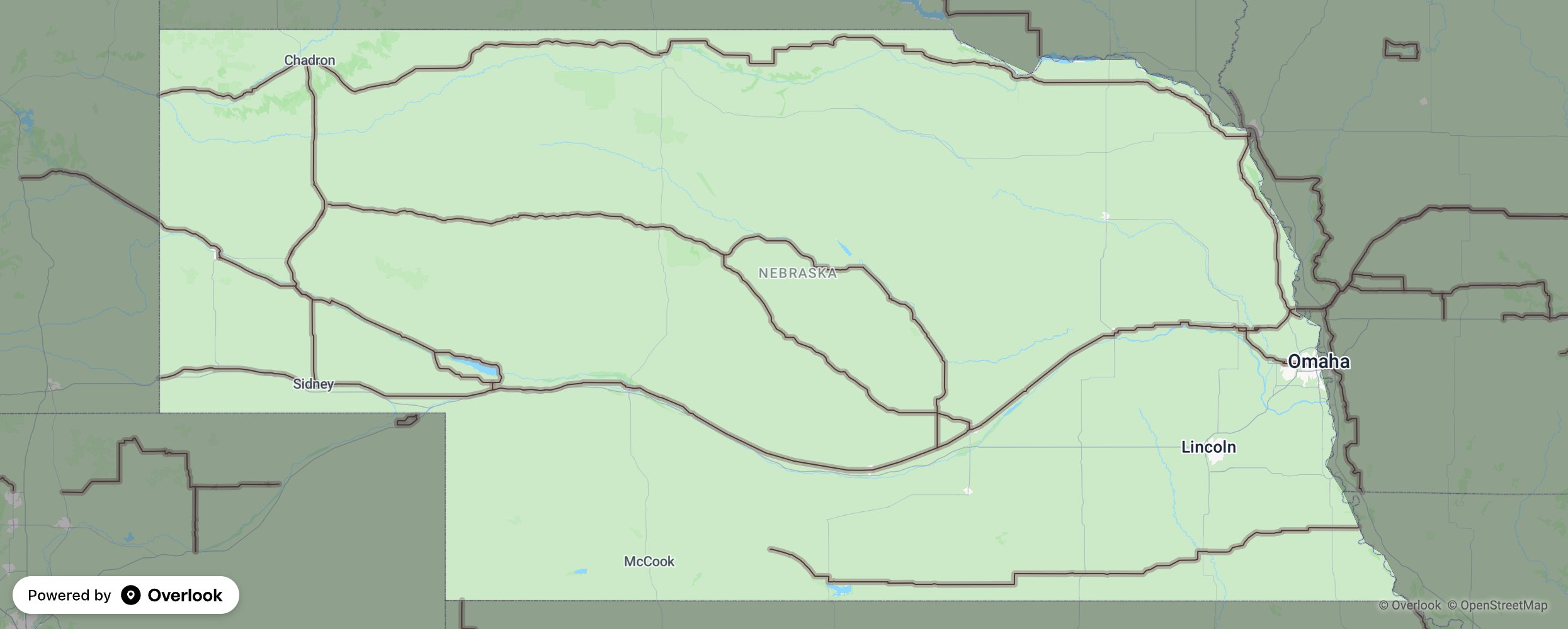 Nebraska scenic route map