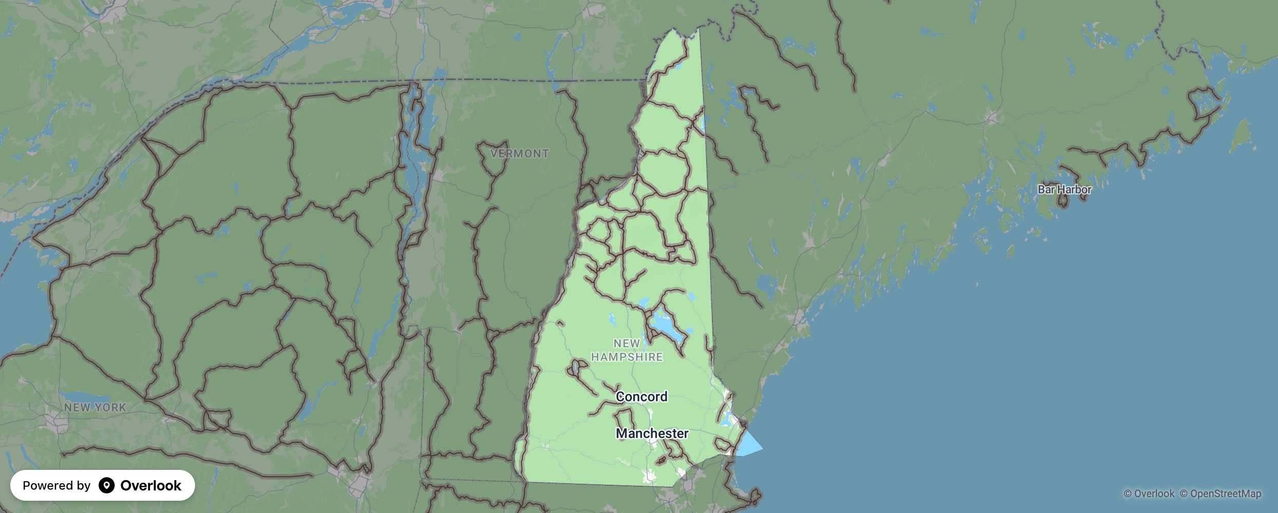 New Hampshire scenic route map