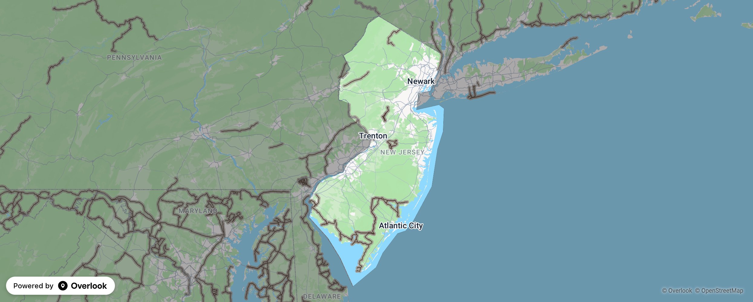 New Jersey scenic route map