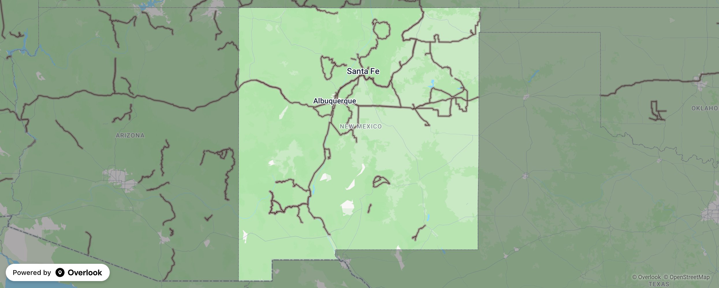 New Mexico scenic route map