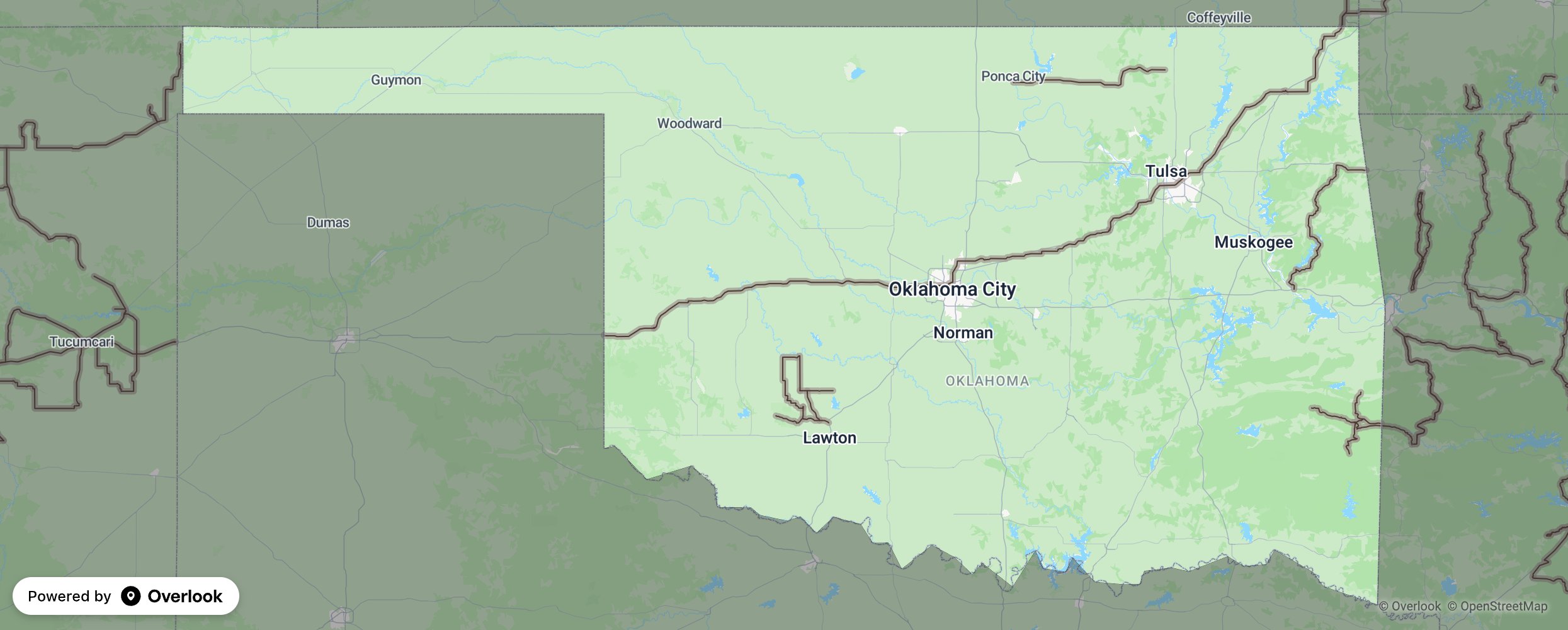 Oklahoma scenic route map