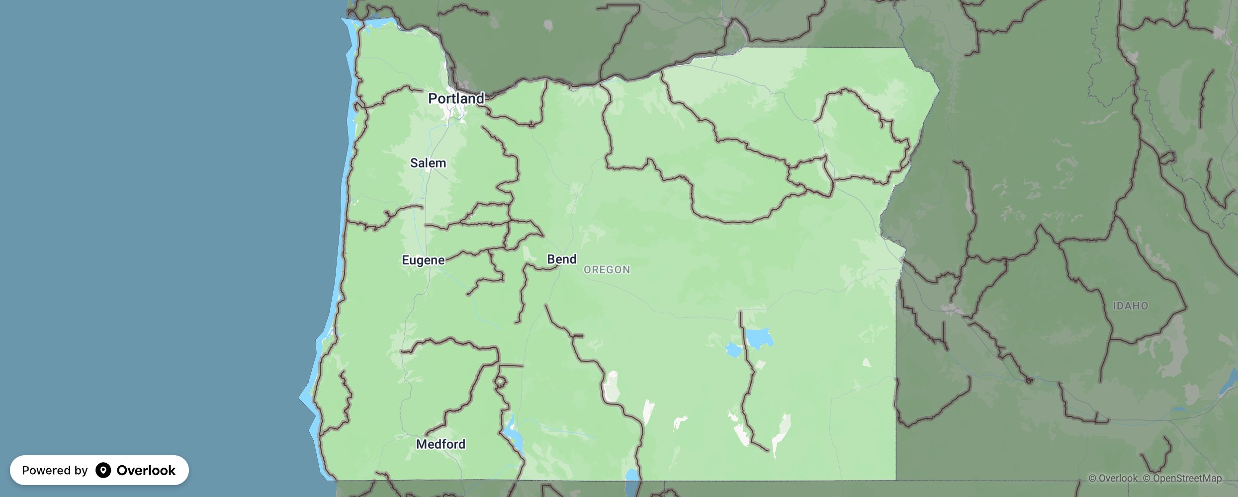 Oregon scenic route map