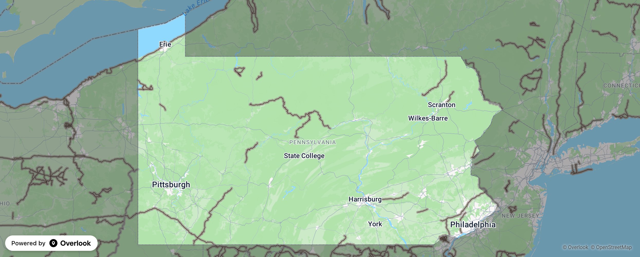 Pennsylvania scenic route map