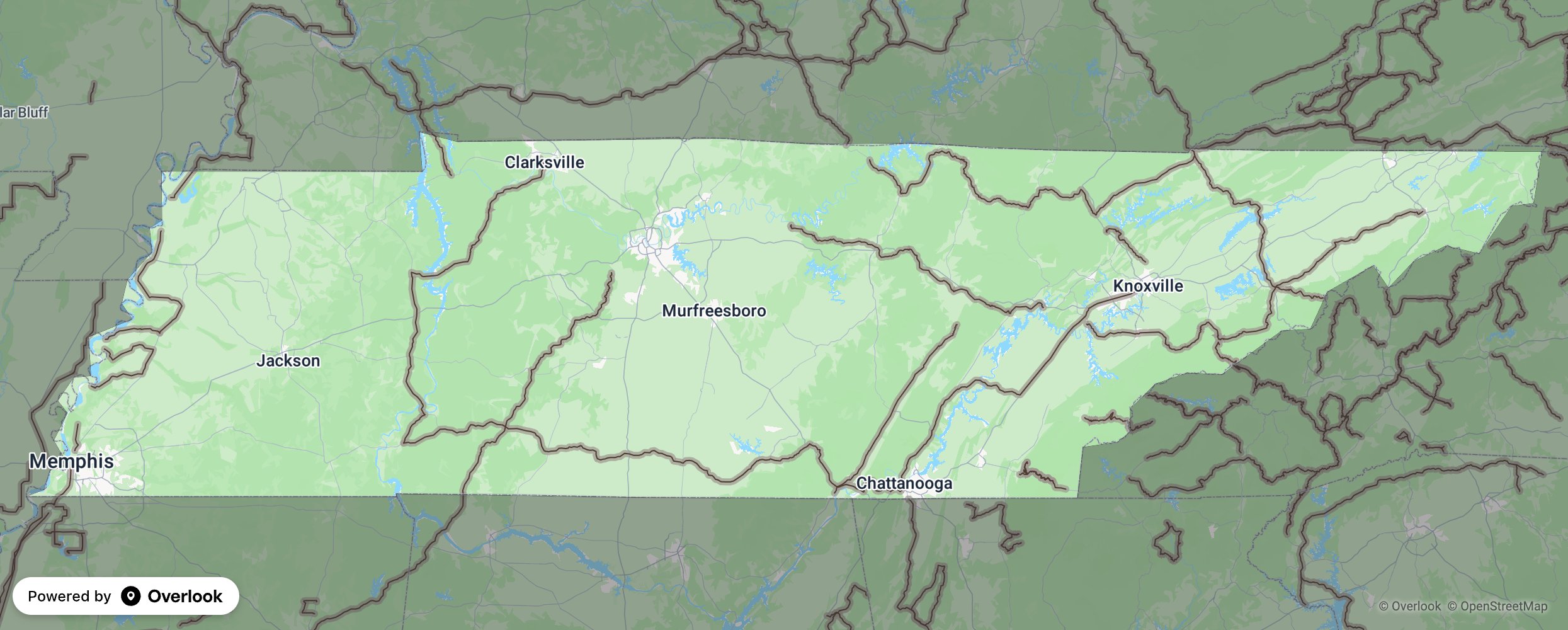 Tennessee scenic route map