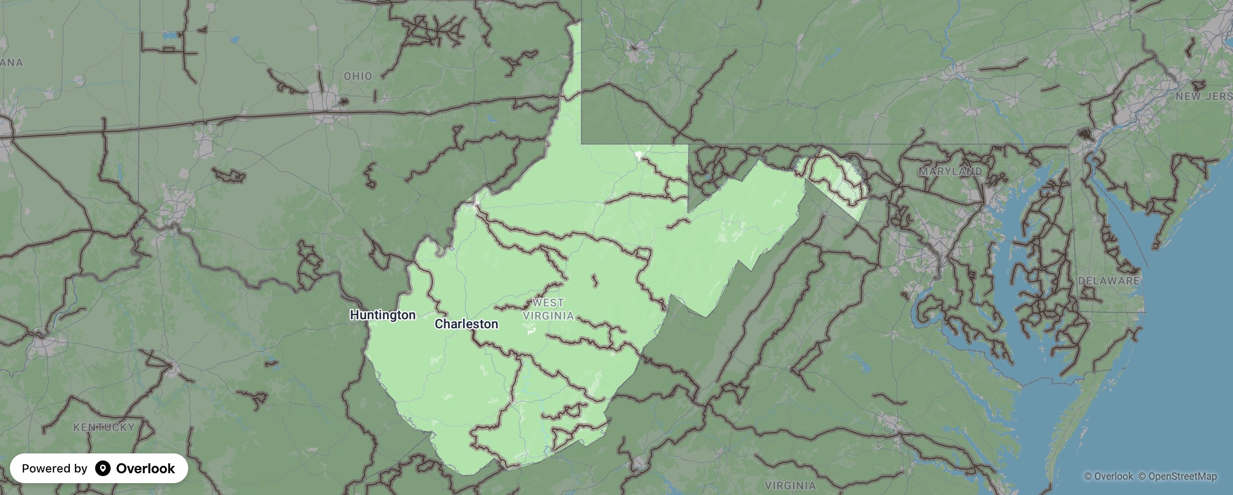 West Virginia scenic route map